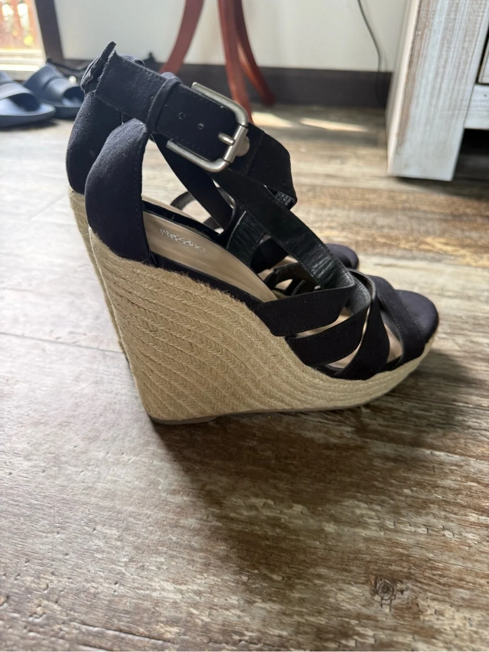 2 for $30 sale: Mossimo Black strappy Espadrille Wedge Sandals